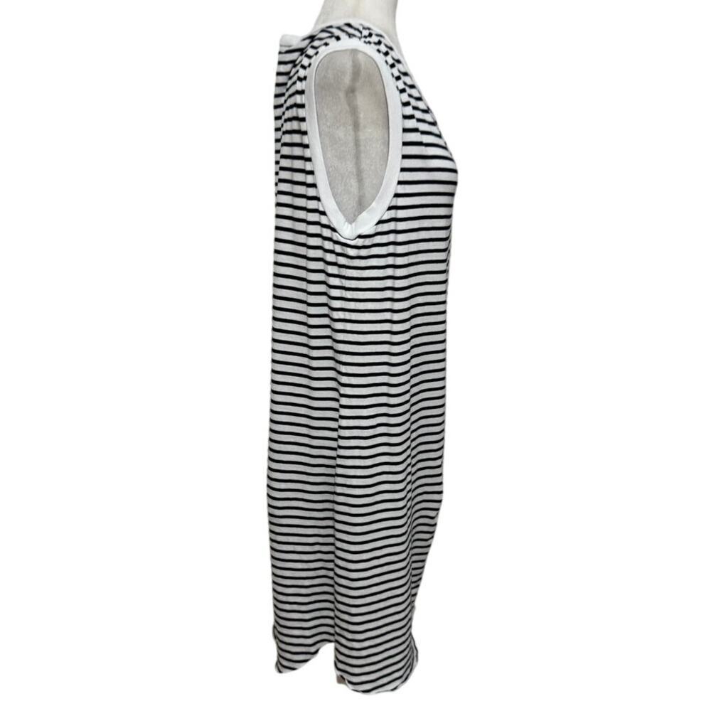 Frank & Eileen Mini Cory Striped T-Shirt Dress Medium Navy Blue + White Cotton - Picture 3 of 8